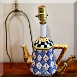 D28. MacKenzie-Childs teapot lamp. - $48 